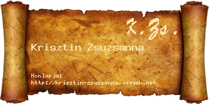 Krisztin Zsuzsanna névjegykártya