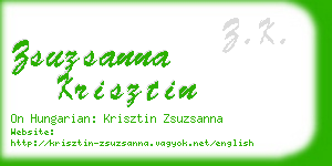 zsuzsanna krisztin business card